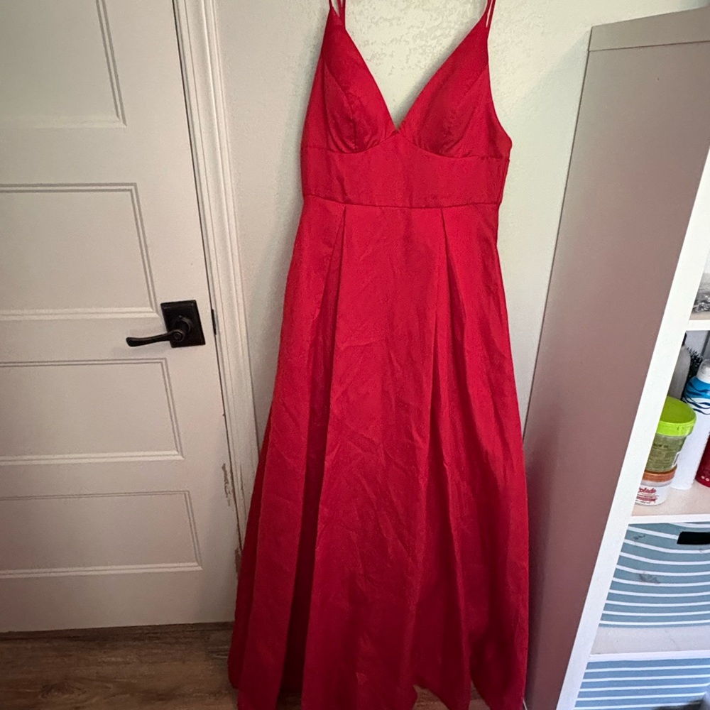 B Darlin Red Maxi Sundress with Spaghetti Straps